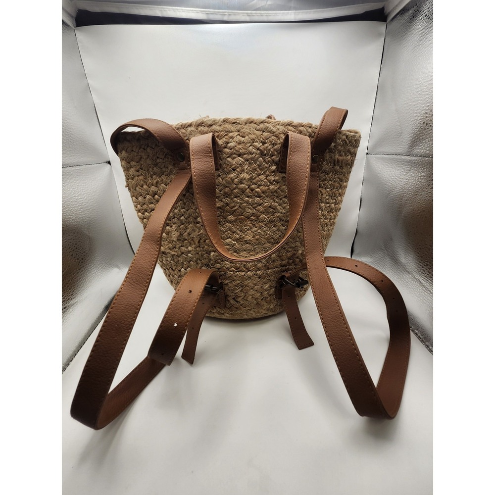 XIX Palms The Shorebreak Jute Backpack Straw Beach Bag Picnic Cooler Boho - Picture 6 of 7